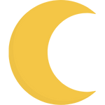 icono luna 3D amarilla 150x150